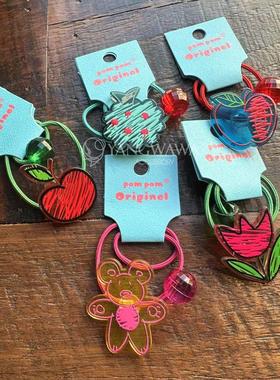 522007韩国东大门pom儿童发饰甜美爱心球球发绳发圈