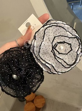 532110韩国东大门Baket甜美波点花朵褶皱发绳