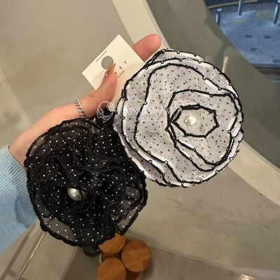 532110韩国东大门Baket甜美波点花朵褶皱发绳