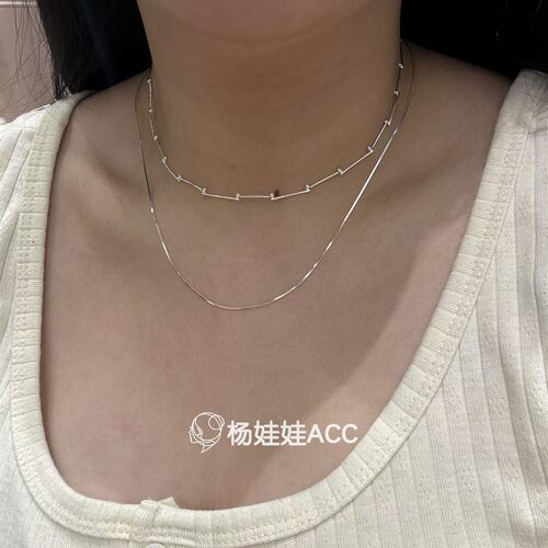 682309韩国东大门hey新款h925纯银精致日常细链条锁骨项链