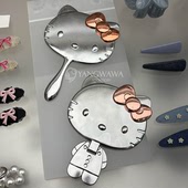 530537韩国东大门papa蝴蝶结小猫镜子