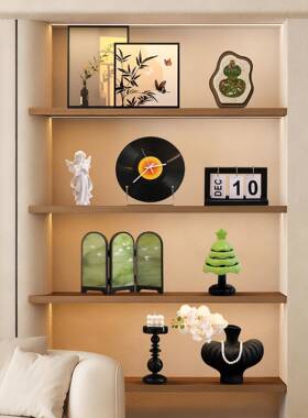 中古风入户门玄关装饰柜摆件组合创意客厅家居布置好物高级感软装