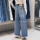 森调86092蓝色显瘦无弹九分阔腿甩裤 代嘉儿daiclaire牛仔裤 女春季