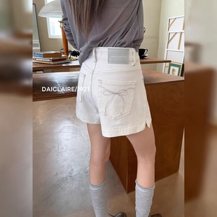 代嘉儿1921牛仔短裤女2026夏薄款阔腿裤弹力高腰显瘦白色A字热裤