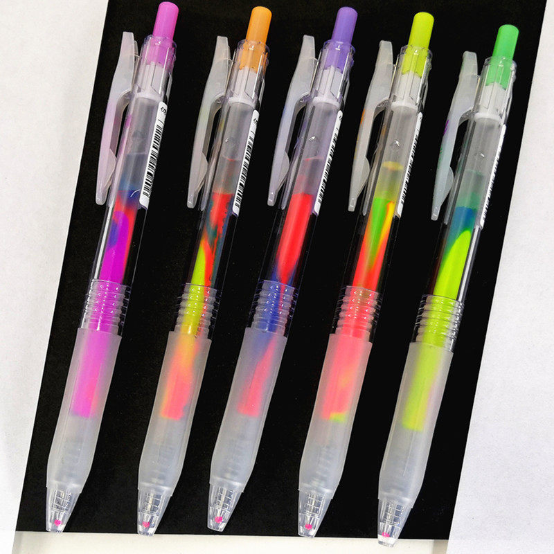 斑马jj75彩虹中性笔不可思议梦幻3色混色渐变色水性笔