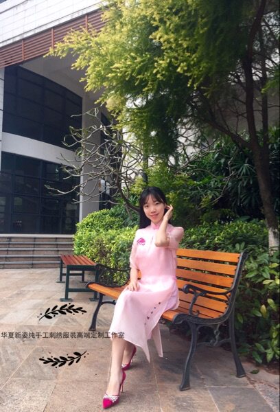 夏姿陈风格中国风修身真丝奥黛旗袍连衣裙长裙纯手工刺绣苏绣绣花