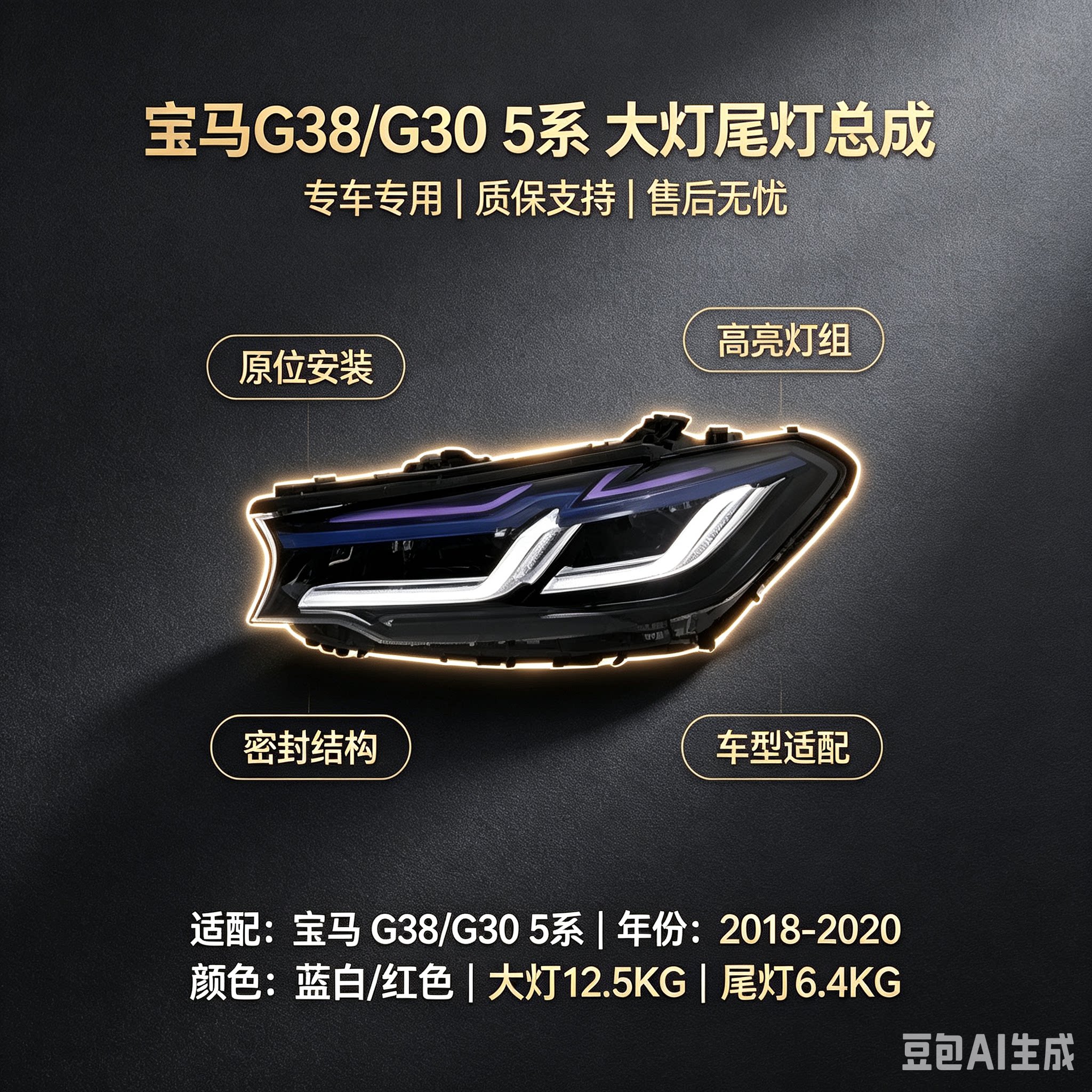 宝马G38/G30新款5系大灯尾灯