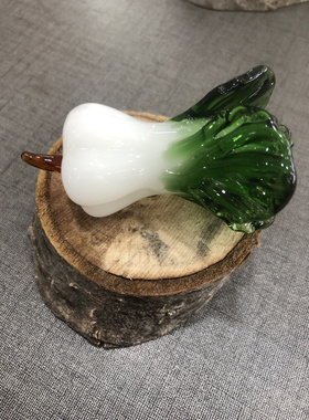 博山琉璃玉白菜茶宠伴手礼男女通用纯手工生日礼物小摆件办公桌