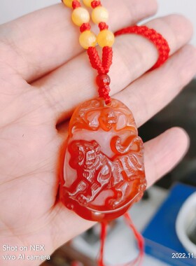 红玉髓虎吊坠虎宝宝佩戴补火下单后可免费咨询13705125470