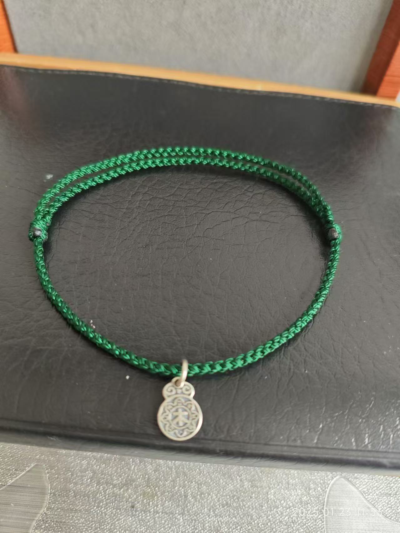 补木五行绳脚链可调节大小银牌吊坠缺木者佩戴