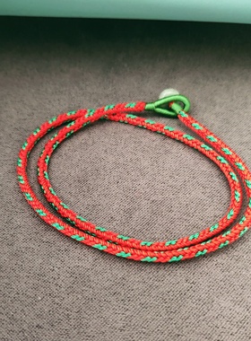 红绿色手绳结原创纯手工编织手链本命年情侣平安好运定制款