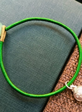 银福字铃铛吊坠加补木五行绳手链