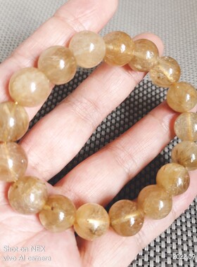 金发晶手链10MM补土黄财神手串