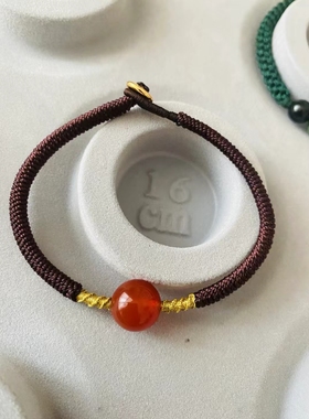 补火补土五行绳手链红玛瑙加盘龙结加密金刚结五行绳手链大师编制