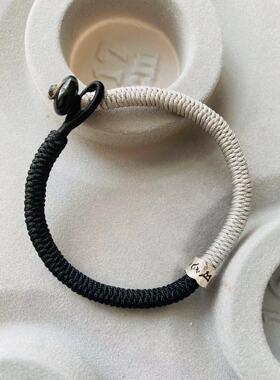 补金补水五行绳手链加密细款金刚结手链银六字箴言可量身定制