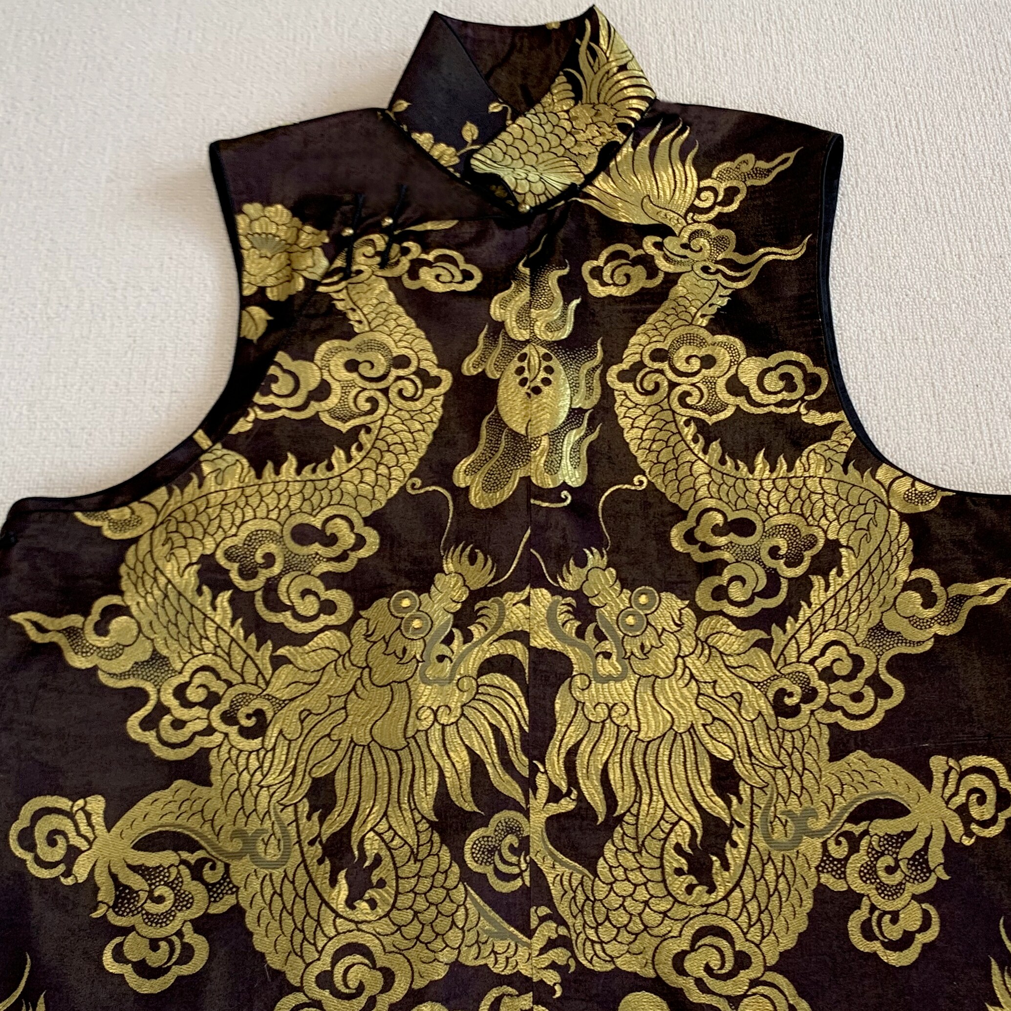 晏熹堂手工刺绣琵琶襟马甲十三太保一字襟中式上衣夏季