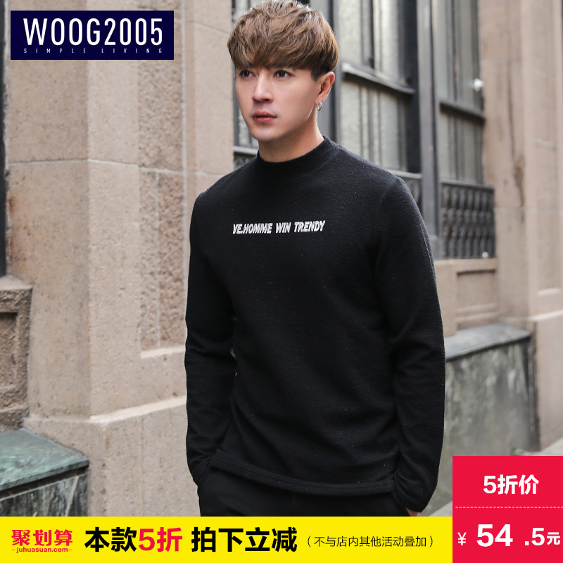 WOOG2005Ó¡»¨Ô²Á쳤ÐäTÐôÄÐ Çï¼¾º«°æ³±Á÷ÄÐÊ¿ÐÞÉíÇàÄê´òµ×ÉÀÍâÌ×