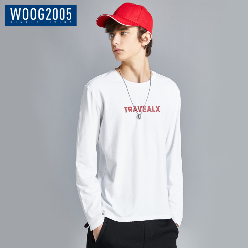 WOOG2005°×ɫԲÁ쳤ÐätÐôÄÐ 2018Çï¼¾ÐÞÉíÌåÐôÇàÄê×Öĸӡ»¨´òµ×ÉÀ