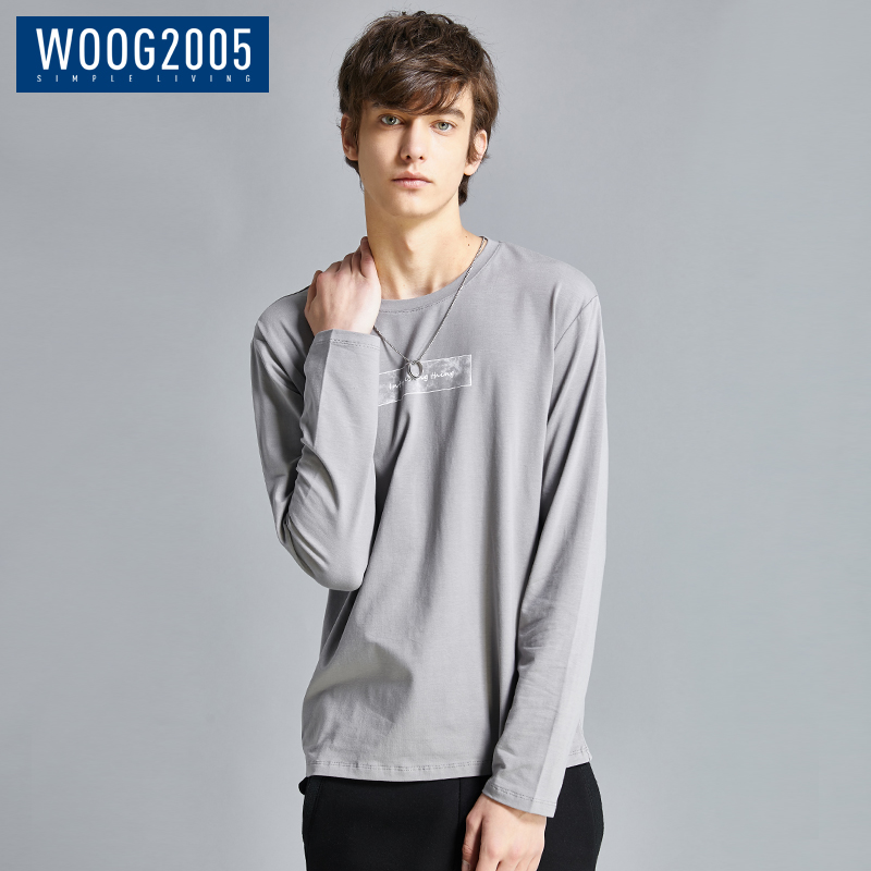 WOOG2005Ô²Á쳤ÐätÐôÄÐ 2018Ç^пîÓ¡»¨´òµ×ÉÀÇàÄ꺫°æÐÞÉíÌåÐô
