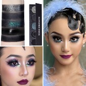 拉丁舞比赛专用眼影盘哑珠光亮片化妆品cos闪粉舞台妆表演