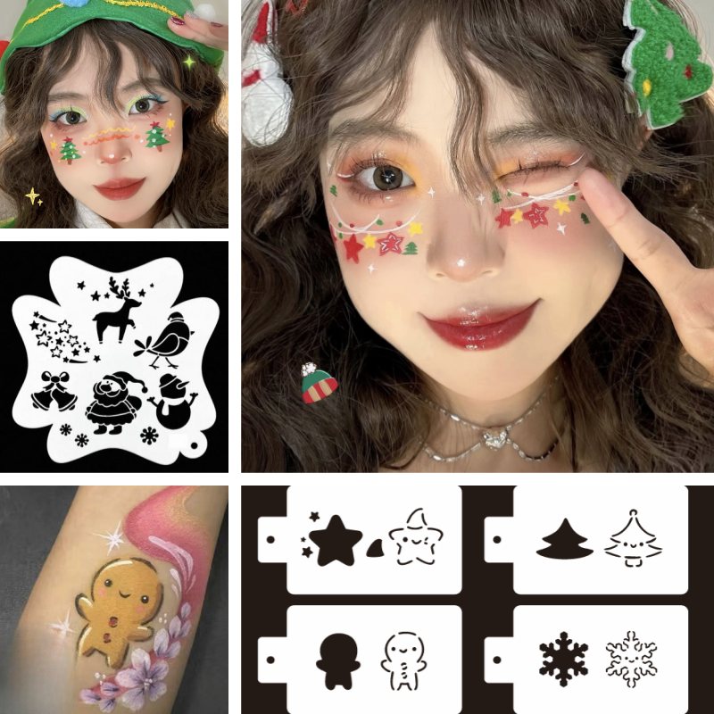 彩绘模板圣诞老人面部彩绘