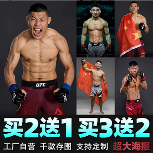 中国力量李景亮 宋亚东苏木海报ufc格斗搏击拳击馆墙贴壁纸装饰画
