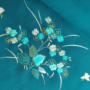 精美真丝欧根纱手工绣花布料 旗袍裙子上衣刺绣面料9 随时更新