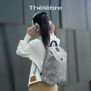 希伯莱新国风通勤包丨水墨条纹双肩包电脑笔记本旅行轻便大容量女