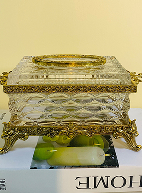 轻奢美式风水晶餐厅样板间纸巾盒