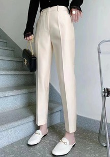 IDA 裤 女经典 百搭直筒 丝毛混纺面料立裁高端欧货休闲显瘦九分西装