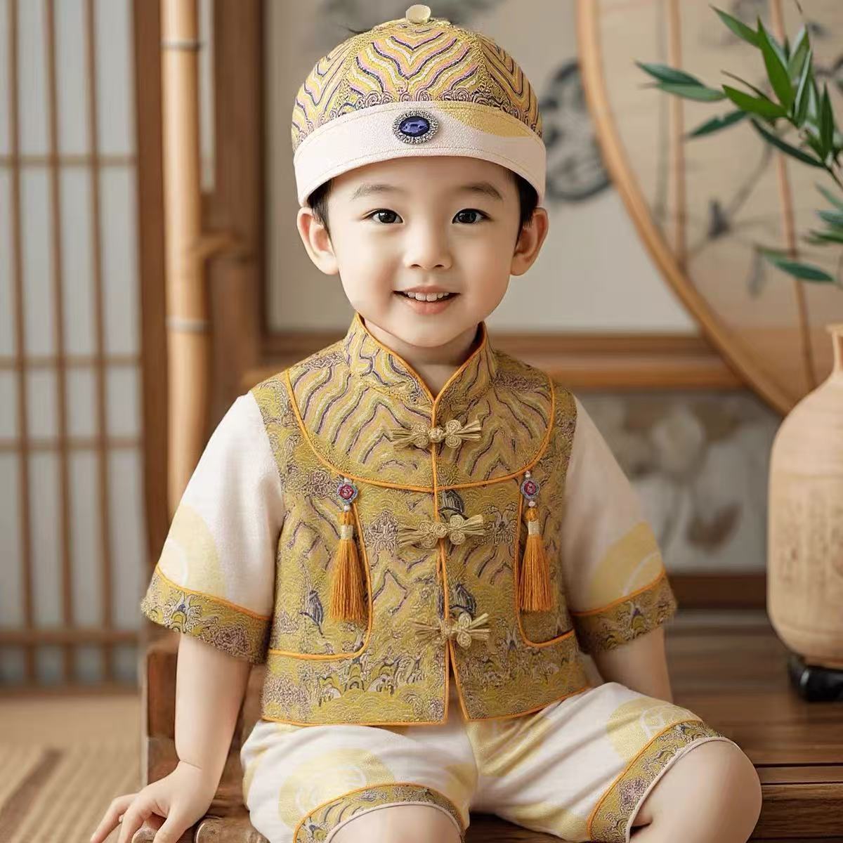 中式抓周礼服宝宝男唐装2025新款