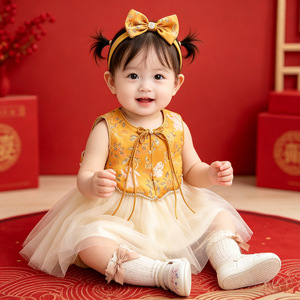 夏季女宝新中式周岁唐装礼服