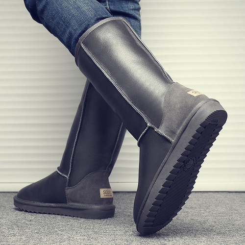 雪地靴男高帮羊皮毛一体