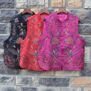 新款 坎肩文艺马夹 民族风重工刺绣立领马甲2025年春秋重工绣花短款