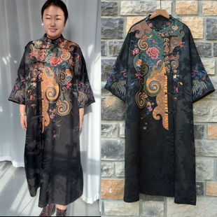 春款 风衣高档外套 2026新款 重工牡丹刺绣提花民族风中长款