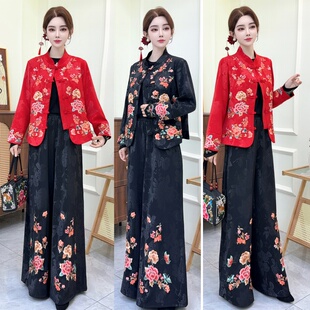 2026春新款国风唐装女上衣民族风绣花外套中式立领长袖女新年喜庆