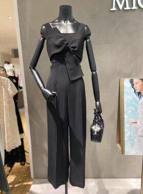 曼娅奴商场正品女装2025年新款夏装夏装连体裤纯色裤子MP22LE003