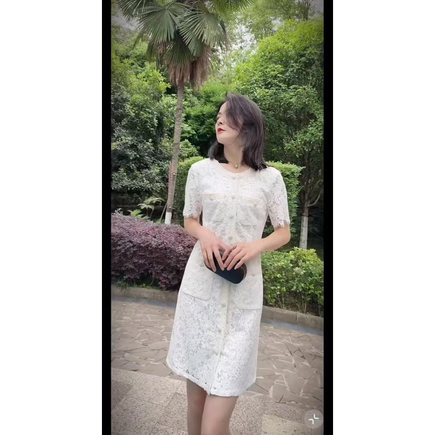 Migaino曼娅奴正品女装2025新款夏装蕾丝圆领连衣裙MP22DA049