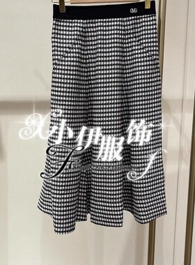 曼娅奴专柜2023年新款夏装格子百搭半身裙半裙女MN22EB080
