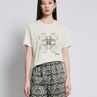 曼娅奴女装 宽松显瘦气质感T恤MP22RA031 经典