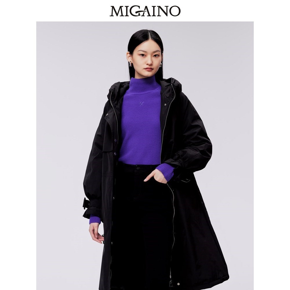 曼娅奴软糯毛衣女2023秋冬内搭半高领针织上衣MN42WH240