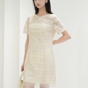 网纱连衣裙MP24DE660 Migaino曼娅奴女装 2025夏新款 法式 优雅修身