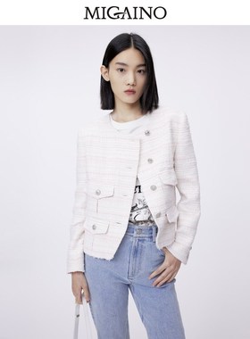 Migaino曼娅奴小香风外套女2024春季新款气质名媛短上衣MO12SC045