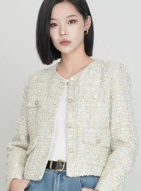 Migaino曼娅奴秋季新款名媛气质感小香风短款外套上衣MP34SC706