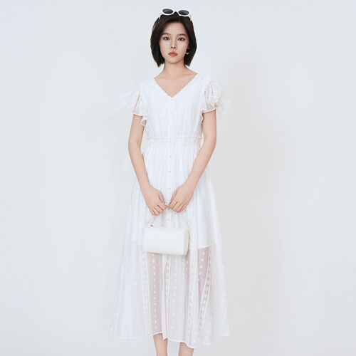 曼娅奴女2026夏季新款V领时髦绣