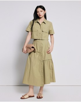 曼娅奴女装夏季新款工装风上衣半裙两件套MP22MA009