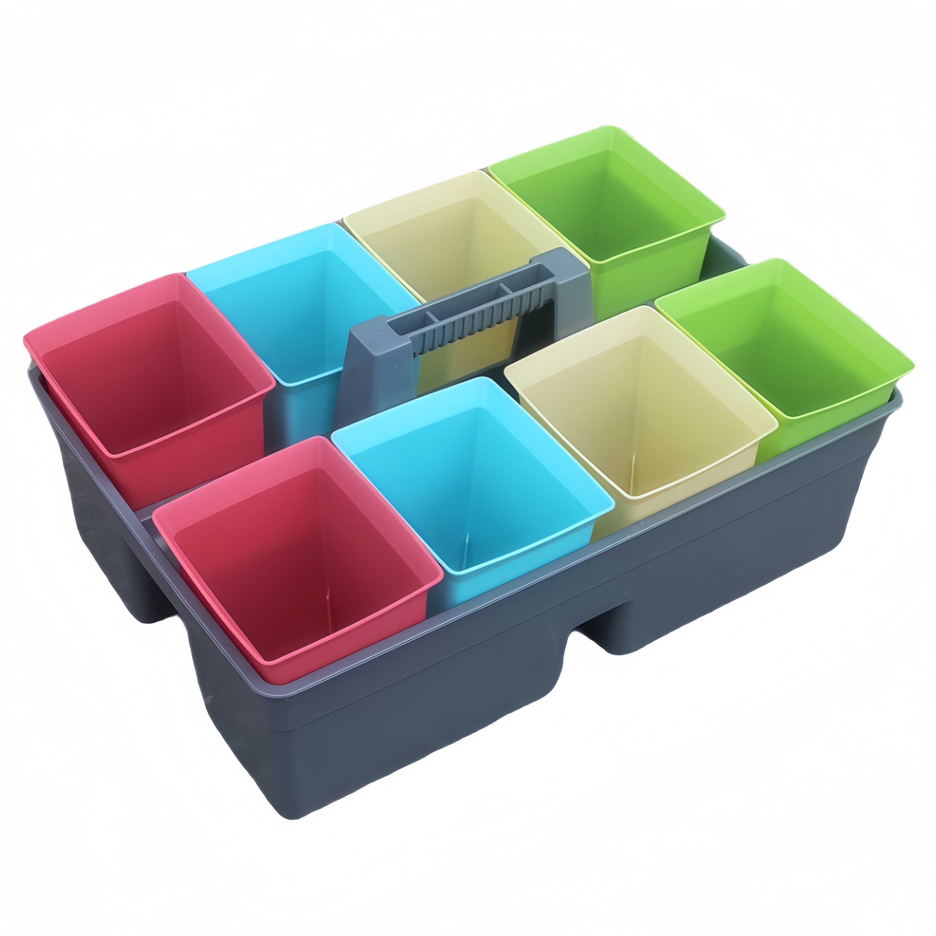 酒店手提蓝清洁篮保洁塑料小格篮