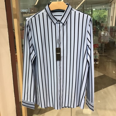 依文男士商务品质意大利风格棉弹面料淡蓝色长袖衬衫吊牌价1680元