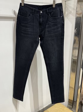 依文正品新款男士商务万四面向弹舒适深蓝色春秋冬款深蓝色牛仔裤