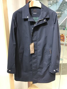 促销 风衣原3980元 男士 蓝色中长款 商务高档舒适抗皱秋冬款 依文新款